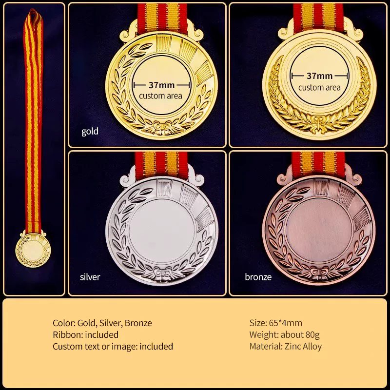 custom race medals gold silver bronze
